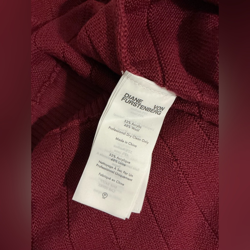 Diane Von Furstenberg Dillan Knit Midi Dress Size Medium in Cabernet NWT - Picture 13 of 14
